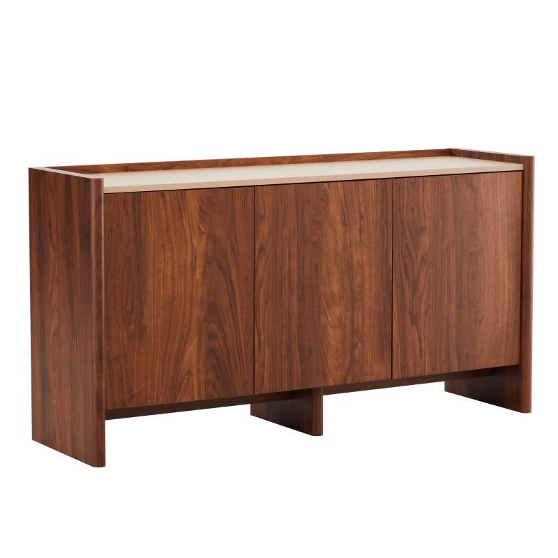 Buffet effet bois 3 portes 140 cm 