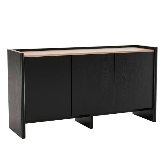 Buffet effet bois 3 portes 140 cm | Oviala