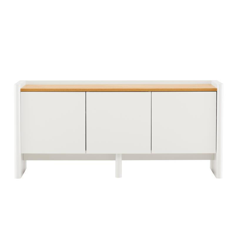 Meuble TV uni 120 cm style minimaliste rétro (2/7)