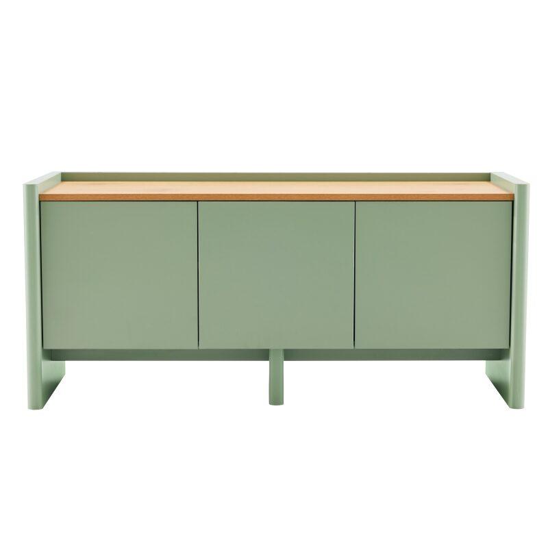 Meuble TV uni 120 cm style minimaliste rétro (4/7)