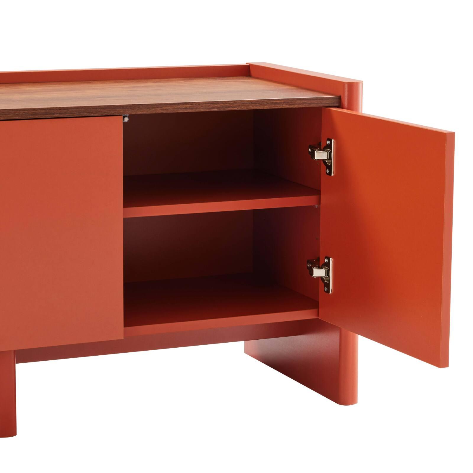 Meuble TV uni 120 cm style minimaliste rétro