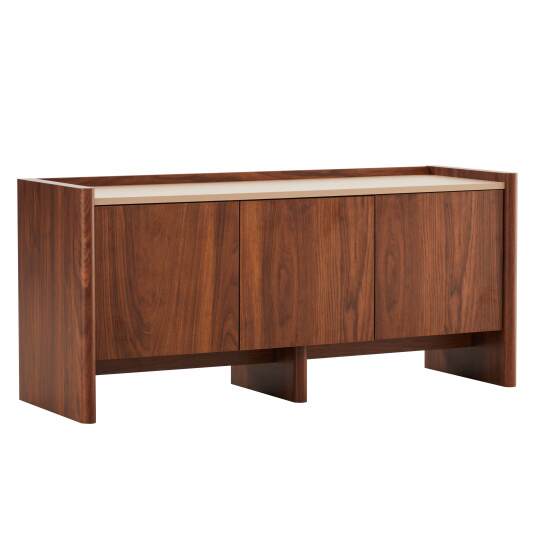 Meuble TV effet bois 120 cm et tablette | Oviala