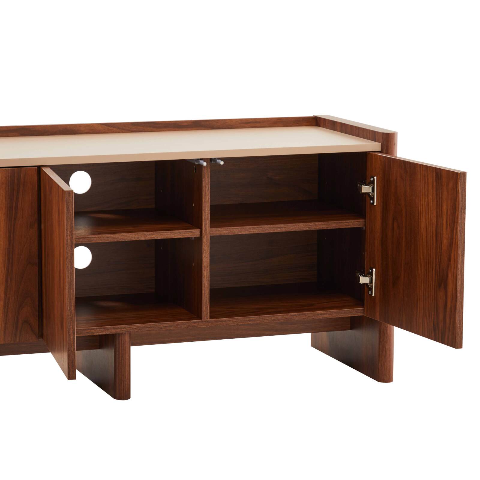 Meuble TV effet bois 120 cm style design épuré