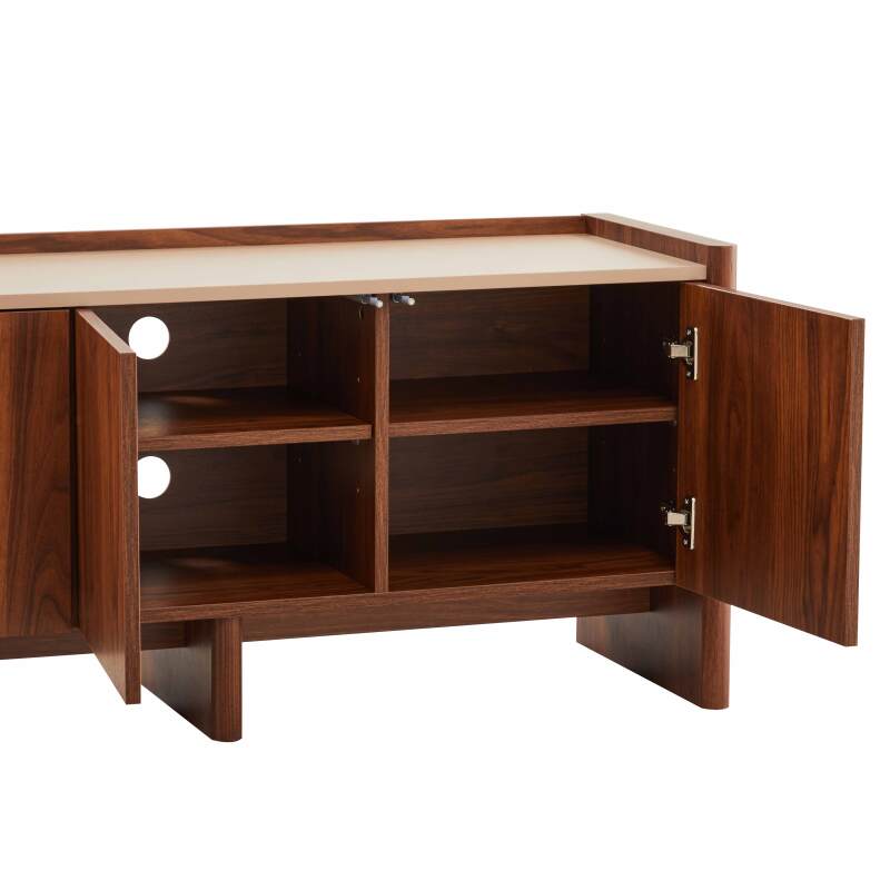 Meuble TV effet bois 120 cm style design épuré (6/8)