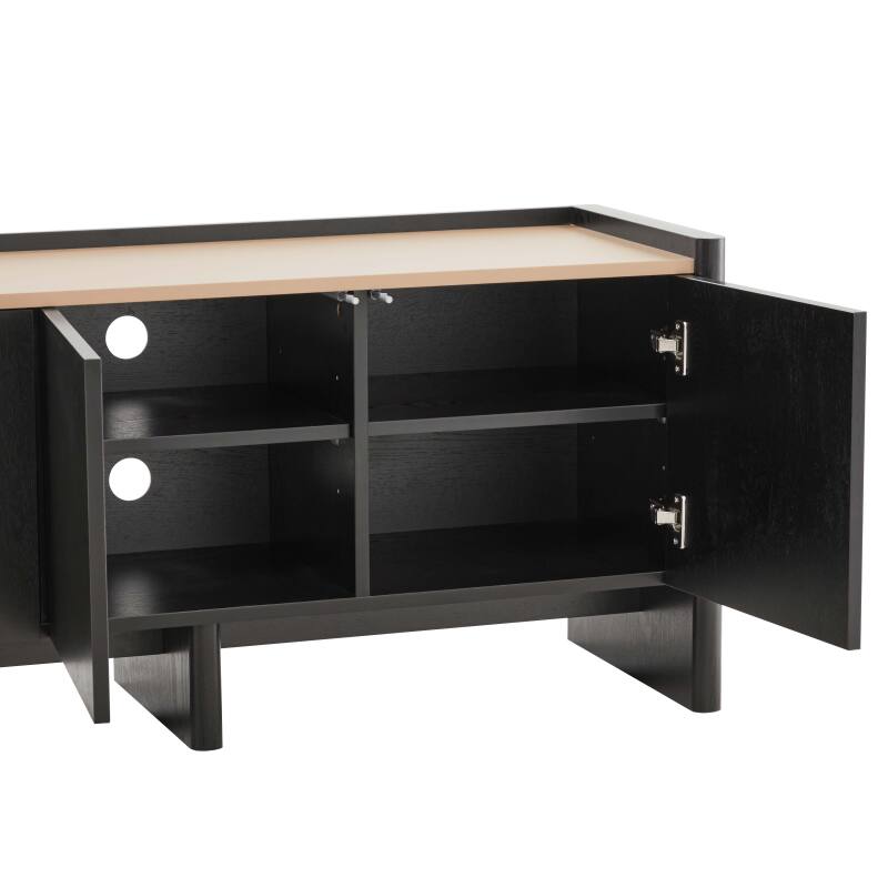 Meuble TV effet bois 120 cm style design épuré