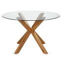 Table à manger ronde en verre 6 personnes 