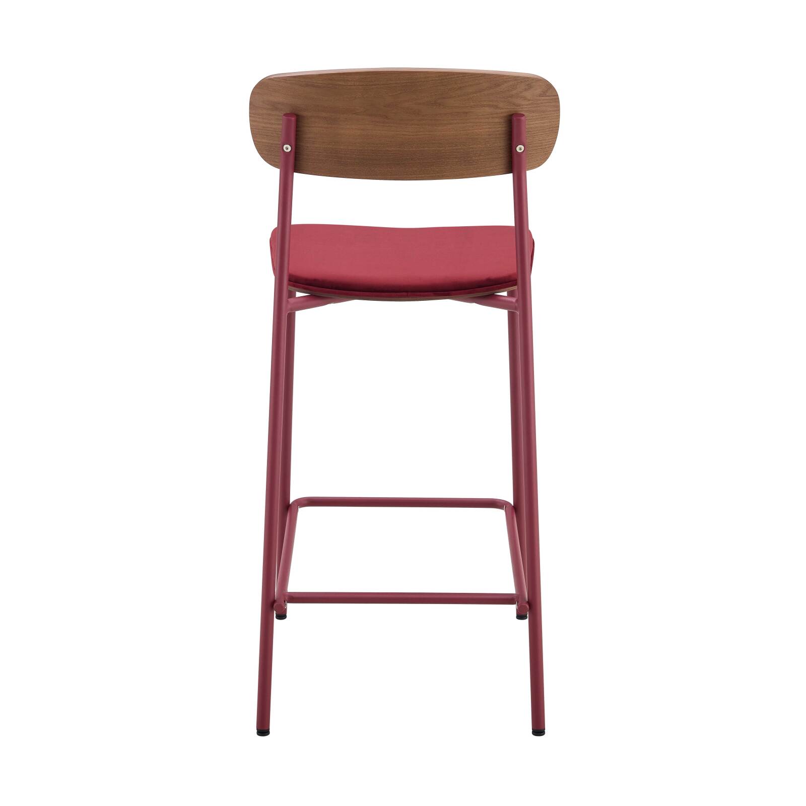 Lot de 2 chaises hautes en métal, bois et tissu