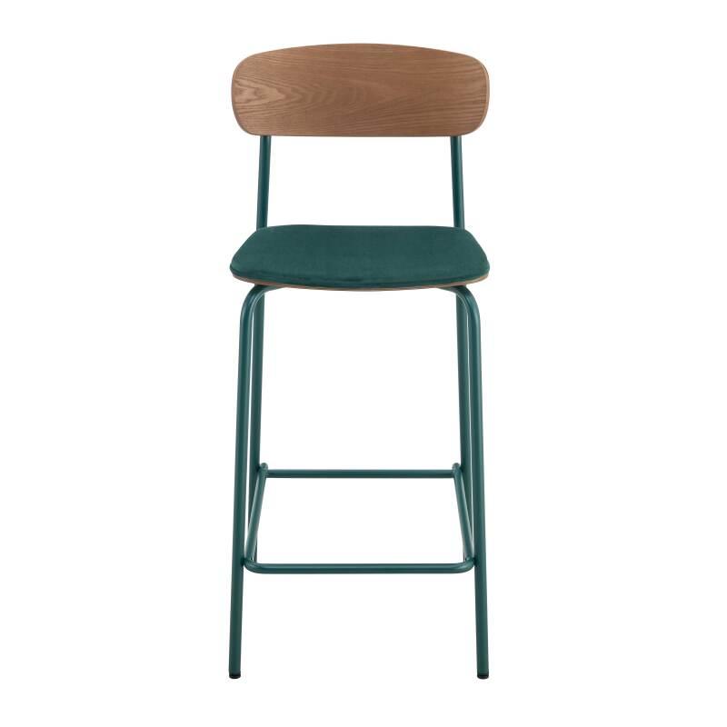 Lot de 2 chaises hautes en métal, bois et tissu (2/6)