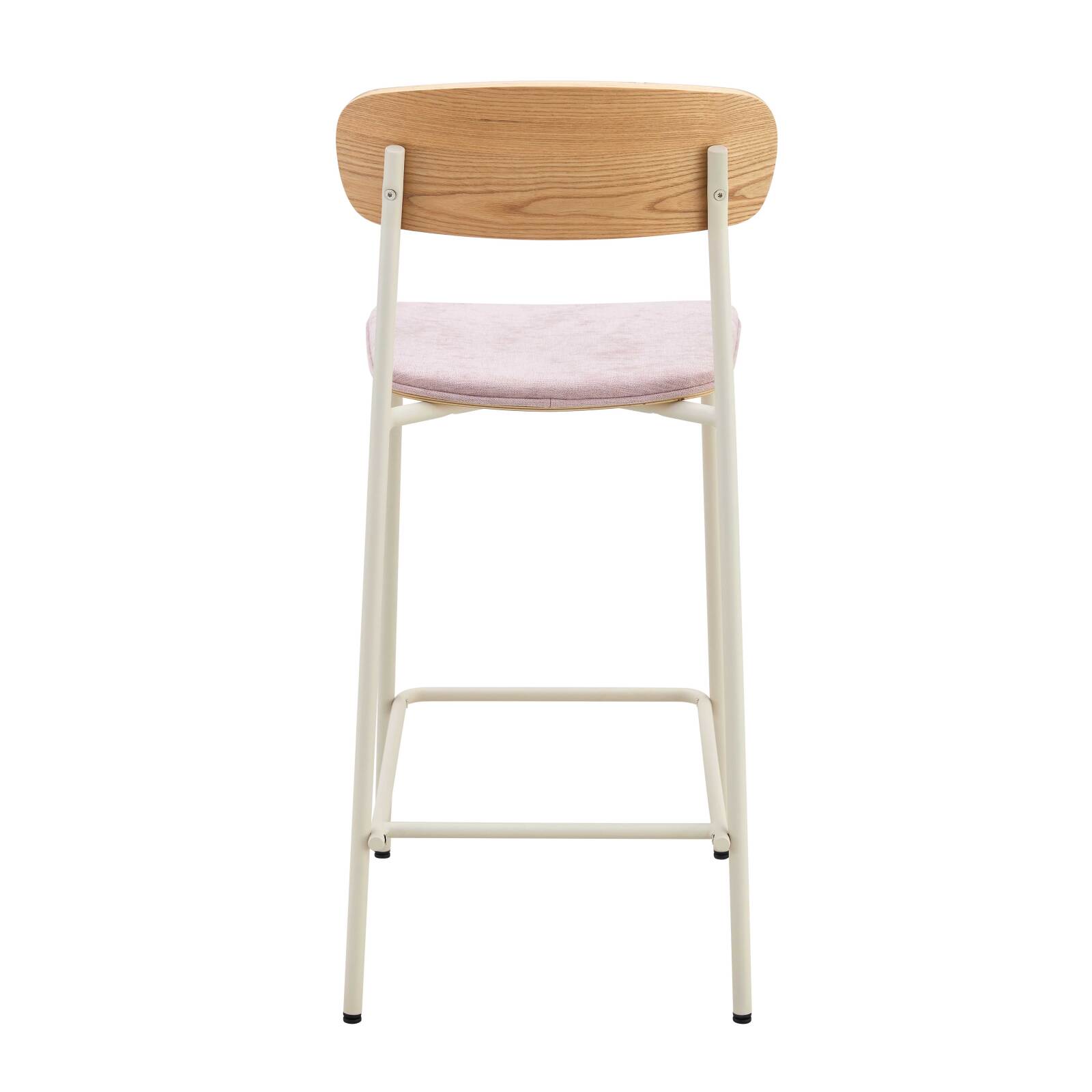 Lot de 2 chaises hautes en métal, bois et tissu