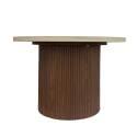 Table basse effet bois foncé ronde Ø70 x 45 cm
