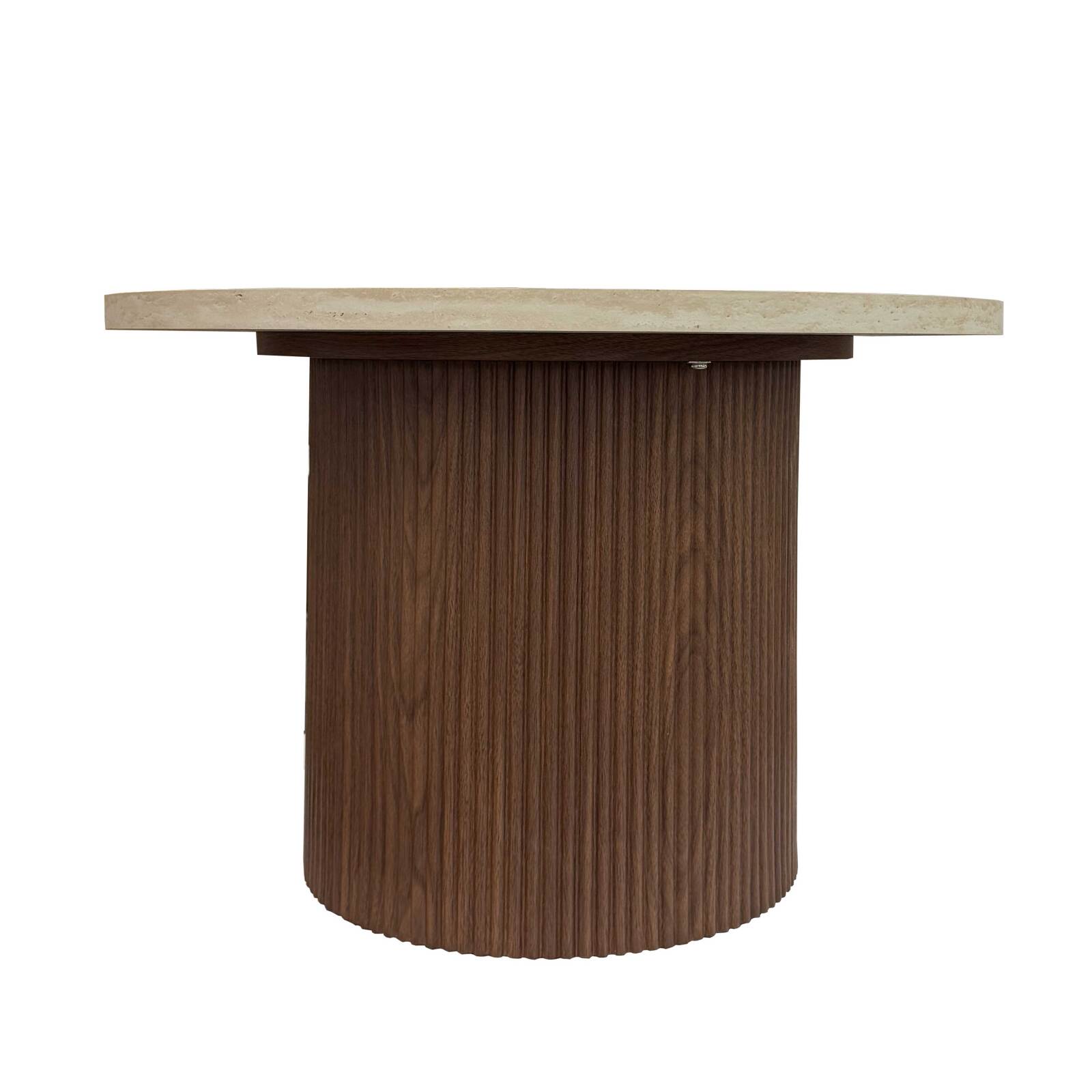 Table basse effet bois foncé ronde Ø70 x 45 cm
