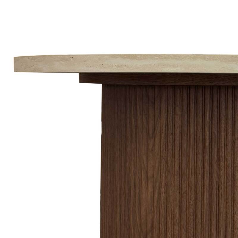 Table basse effet bois foncé ronde Ø70 x 45 cm
 (4/6)