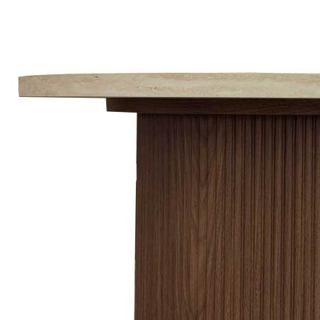 Table basse effet bois foncé ronde Ø70 x 45 cm
 (4/6)
