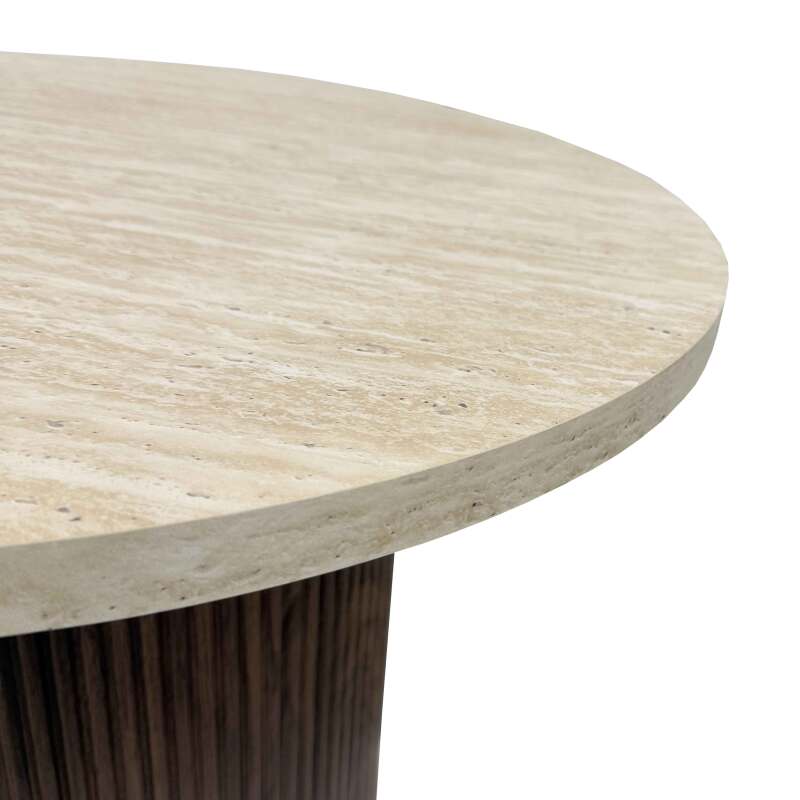 Table basse effet bois foncé ronde Ø70 x 45 cm
 (3/6)