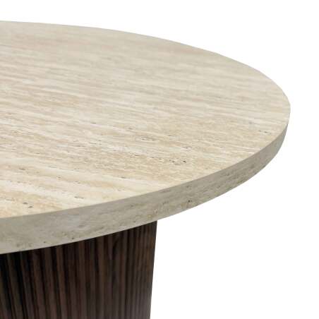 Table basse effet bois foncé ronde Ø70 x 45 cm
 (3/6)