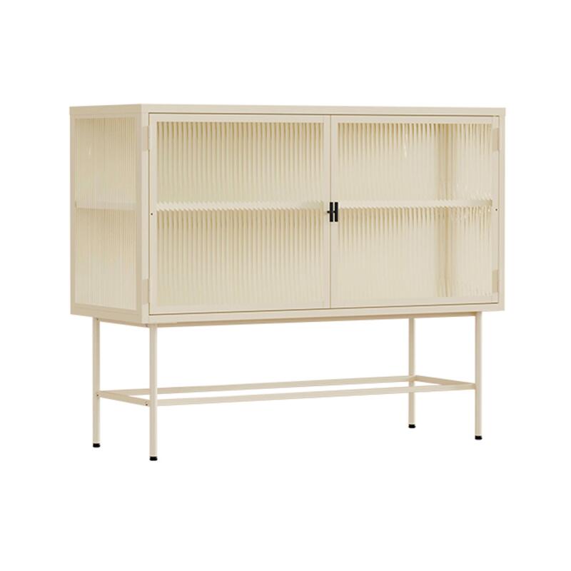 Buffet en métal et verre 2 portes 110 cm