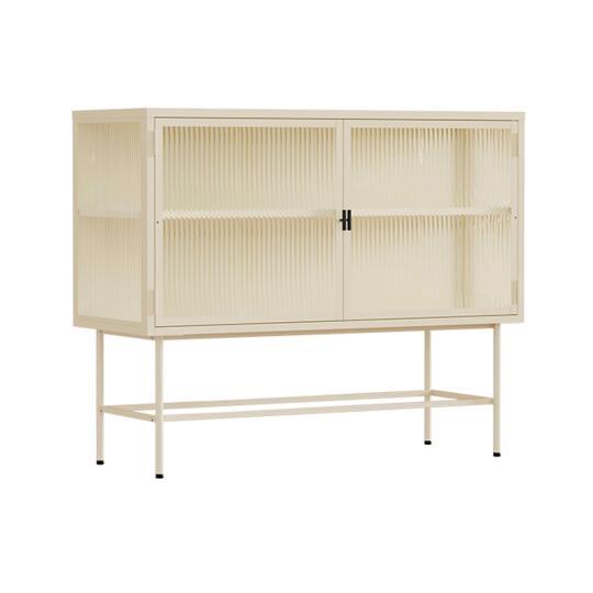Buffet en métal et verre 2 portes 110 cm