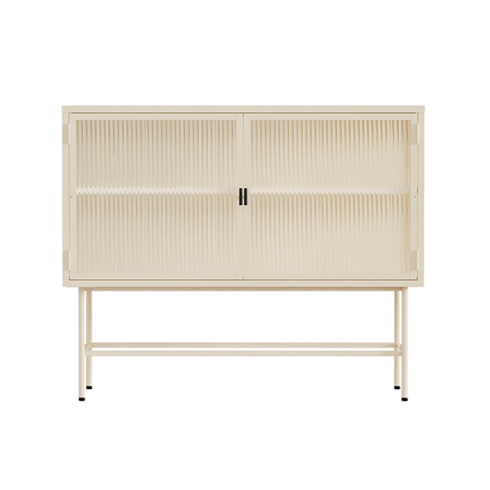 Buffet en métal et verre 2 portes 110 cm 