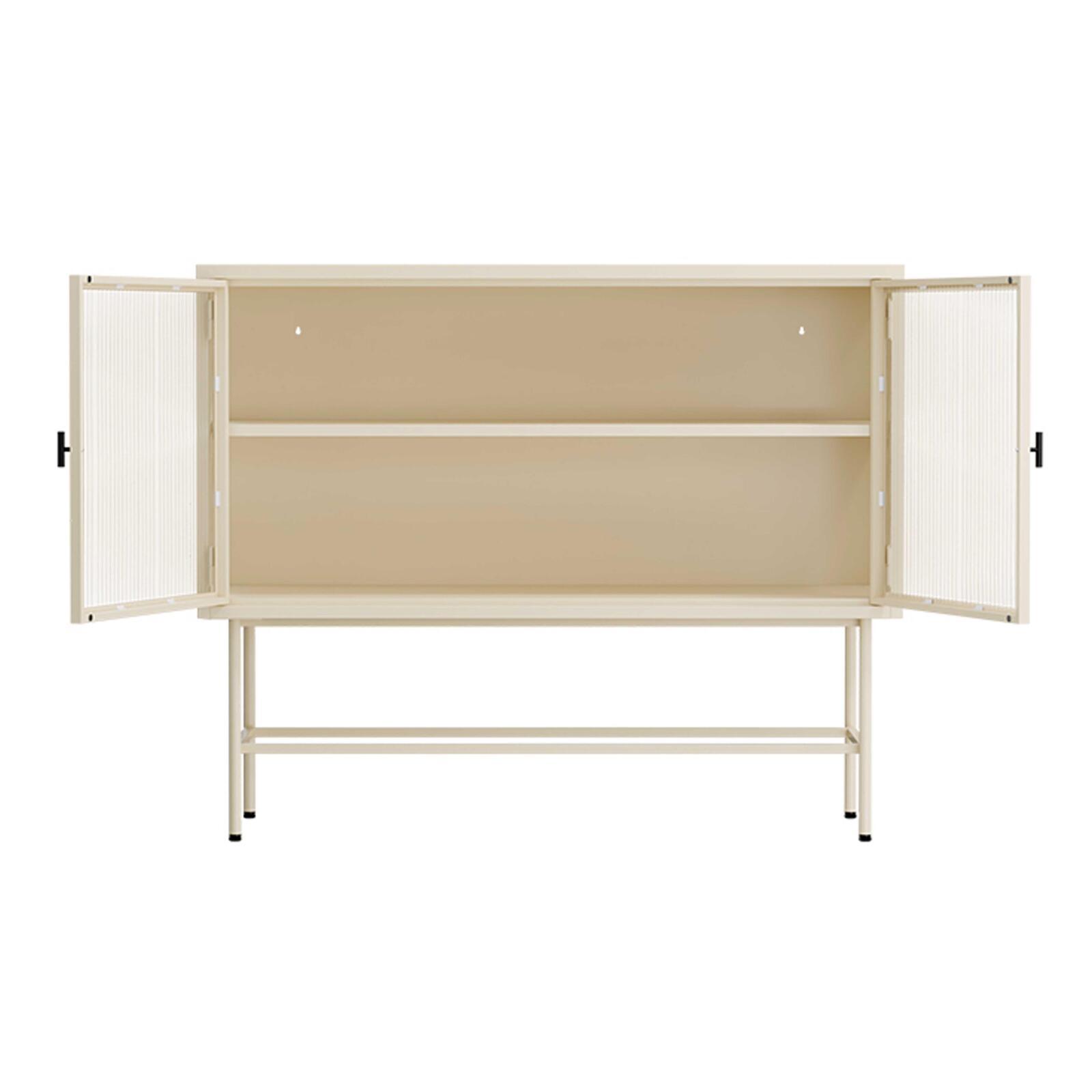 Buffet en métal et verre 2 portes 110 cm 