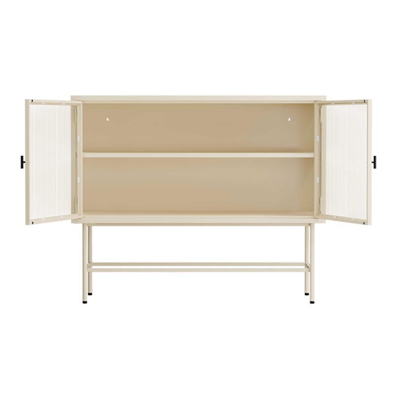 Buffet en métal et verre 2 portes 110 cm