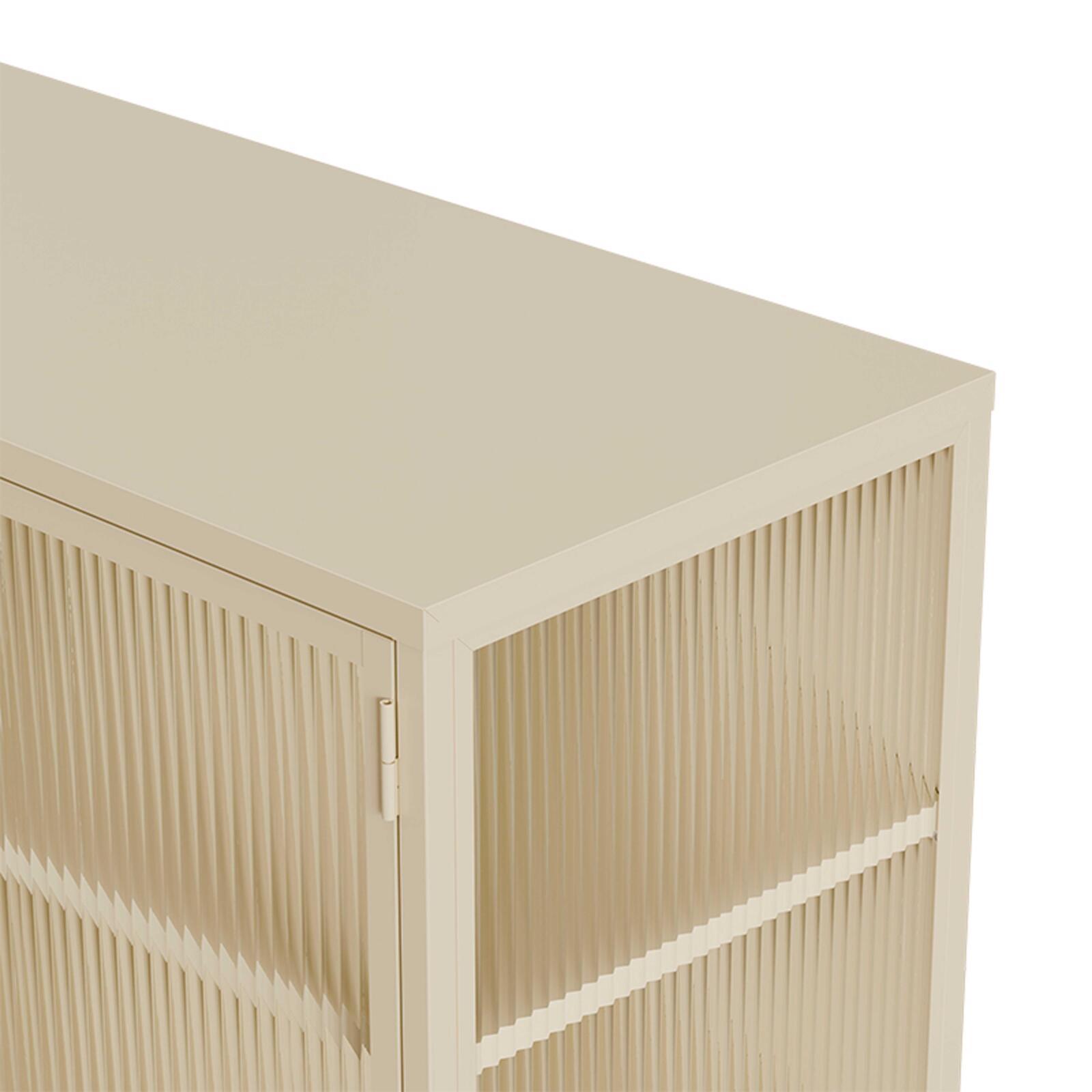 Buffet en métal et verre 2 portes 110 cm 