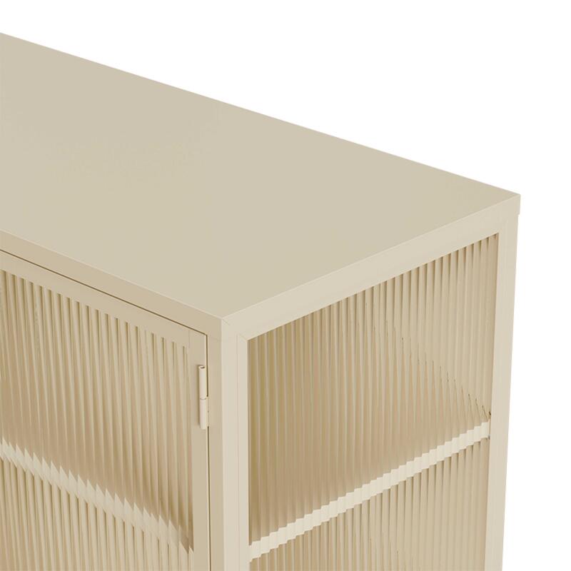 Buffet en métal et verre 2 portes 110 cm