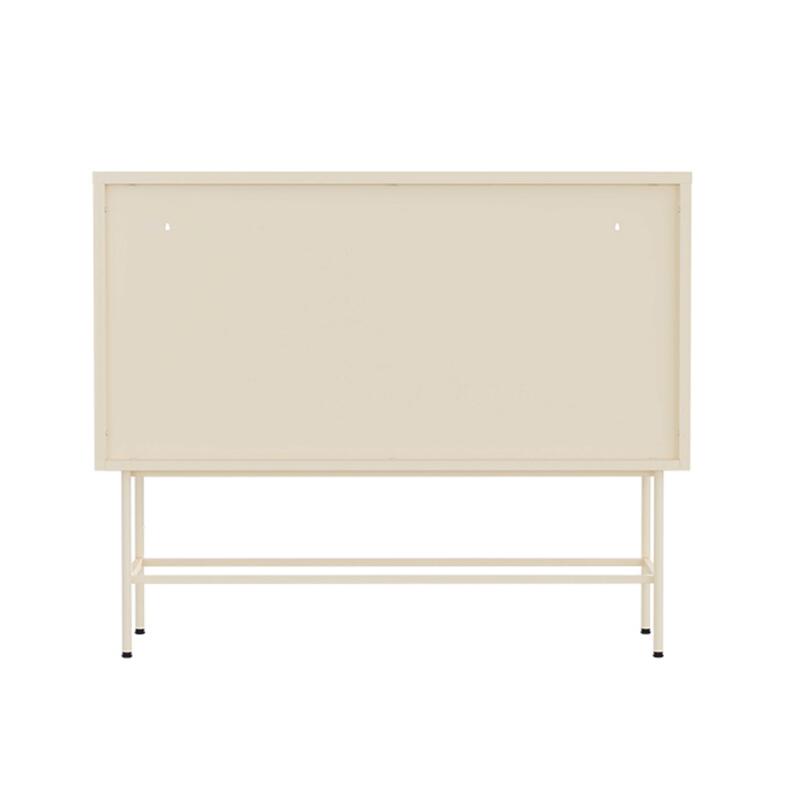 Buffet en métal et verre 2 portes 110 cm