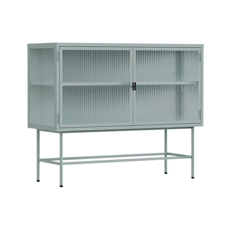 Buffet en métal et verre 2 portes 110 cm 