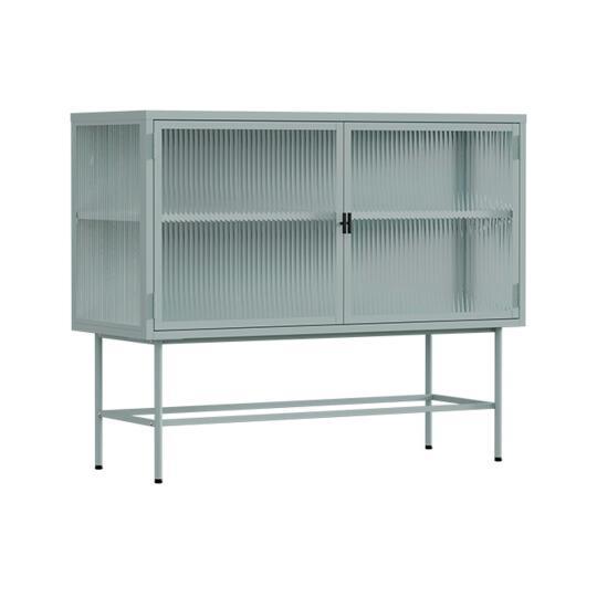 Buffet en métal et verre 2 portes 110 cm