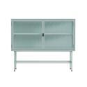 Buffet en métal et verre 2 portes 110 cm