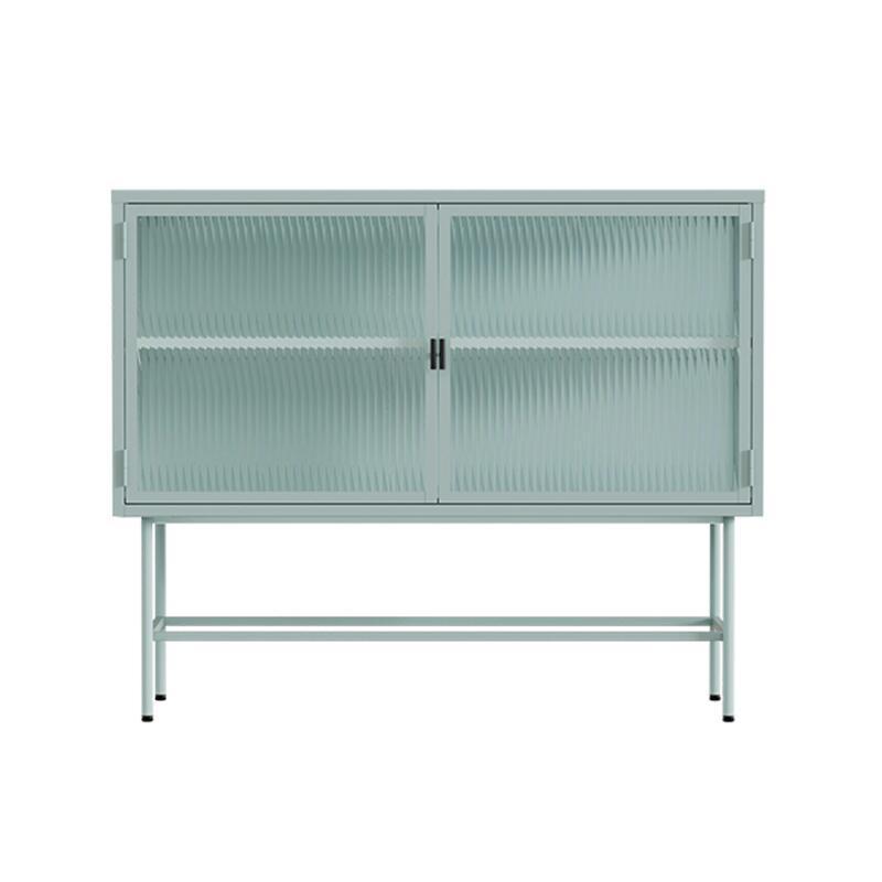 Buffet en métal et verre 2 portes 110 cm