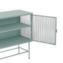 Buffet en métal et verre 2 portes 110 cm