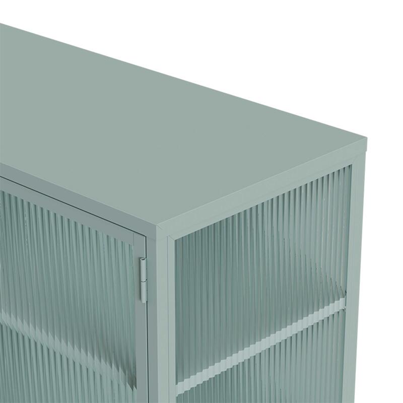 Buffet en métal et verre 2 portes 110 cm