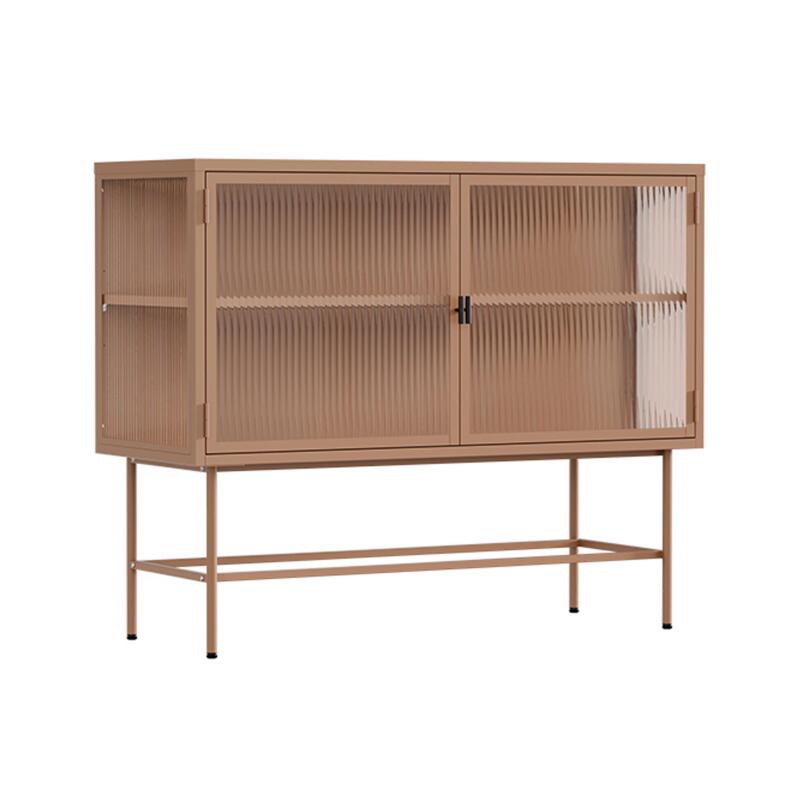 Buffet en métal et verre 2 portes 110 cm 