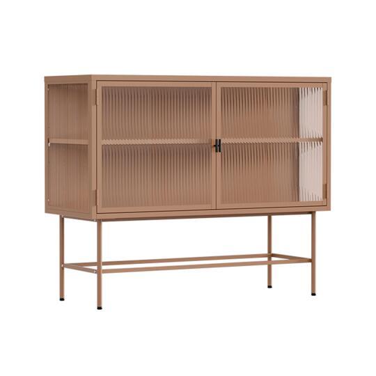Buffet en métal et verre 2 portes 110 cm | Oviala