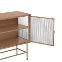 Buffet en métal et verre 2 portes 110 cm