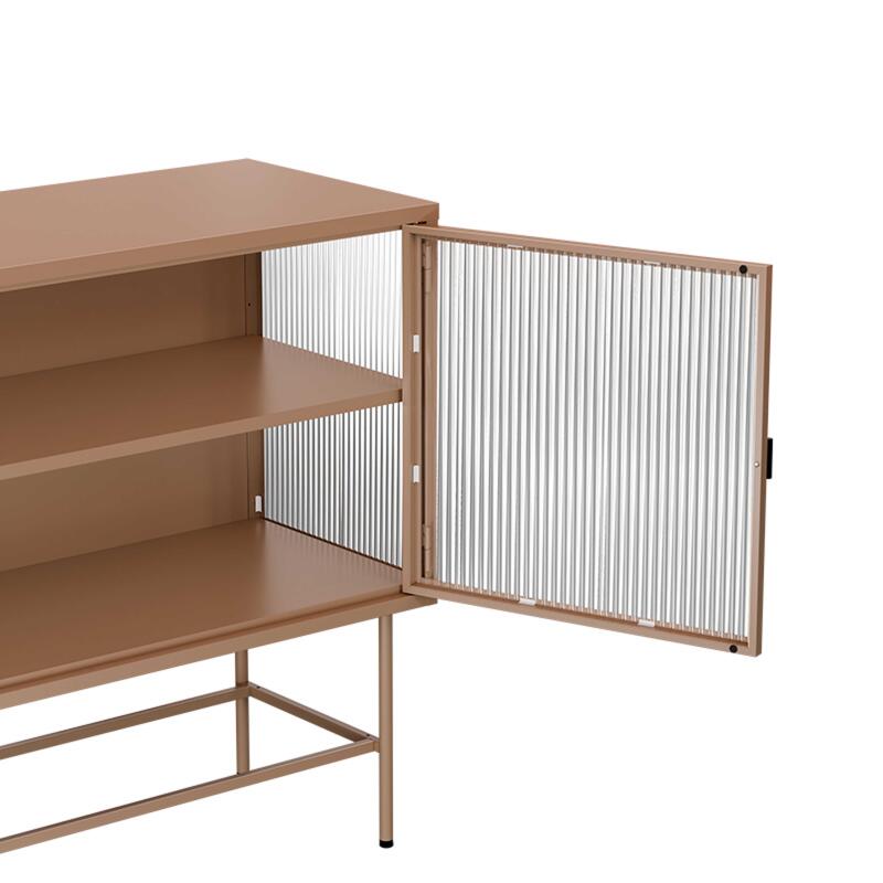 Buffet en métal et verre 2 portes 110 cm