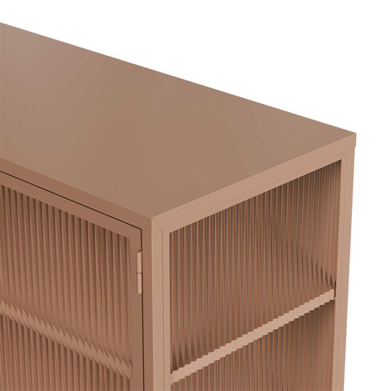 Buffet en métal et verre 2 portes 110 cm