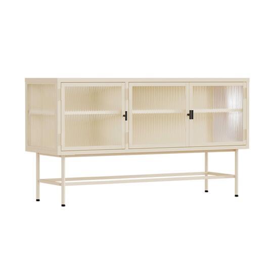 Buffet en métal et verre 3 portes 120 cm