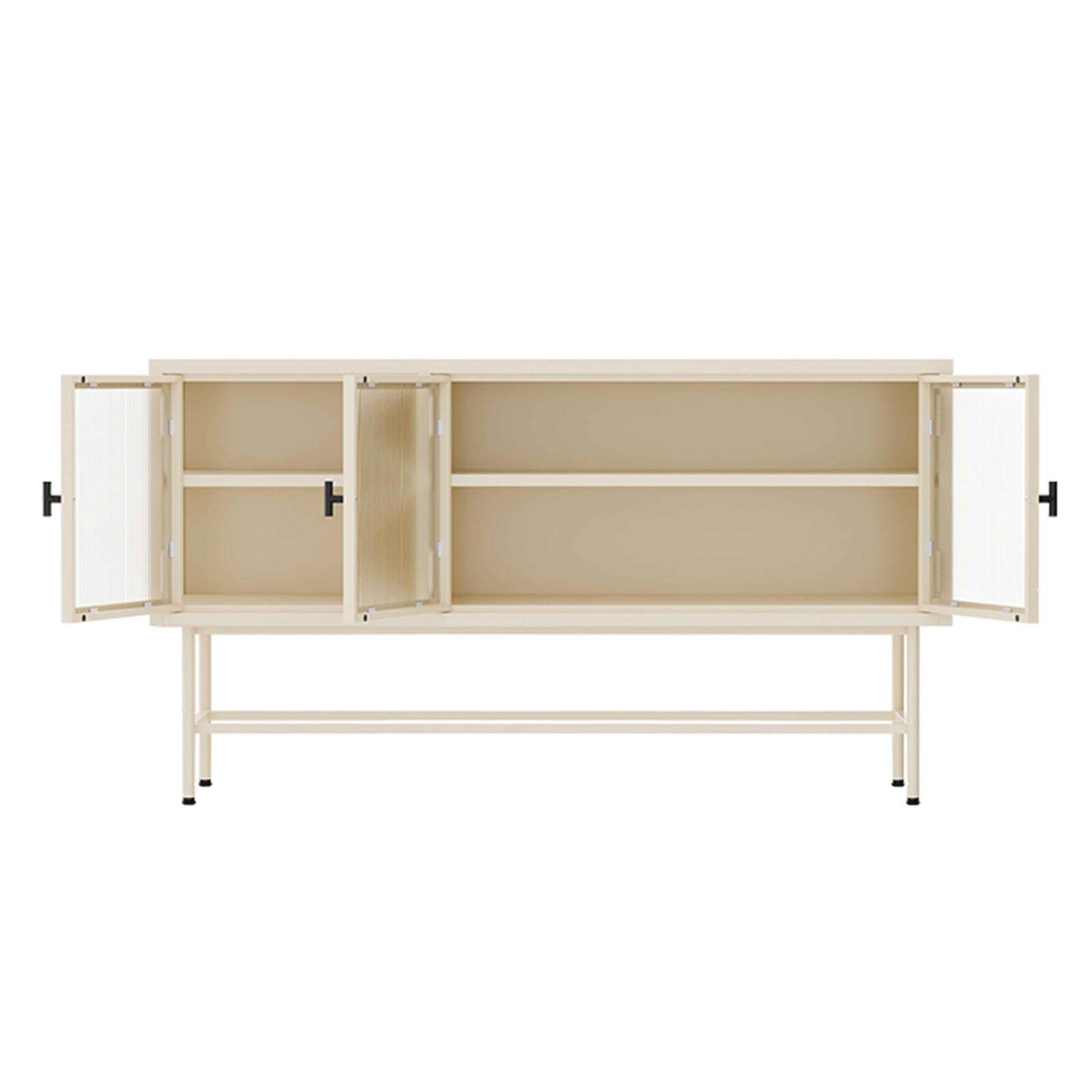 Buffet en métal et verre 3 portes 120 cm 