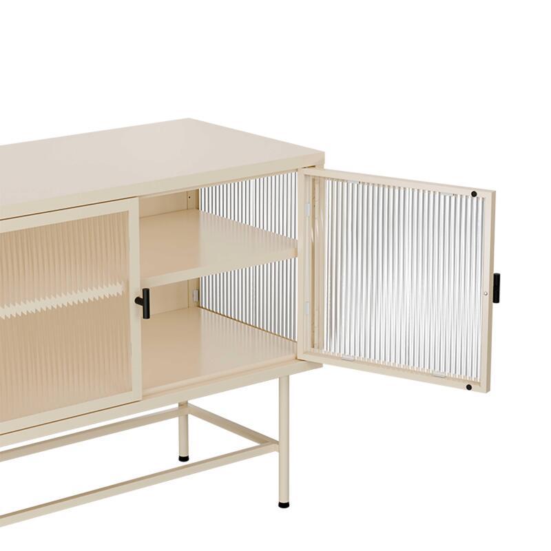 Buffet en métal et verre 3 portes 120 cm