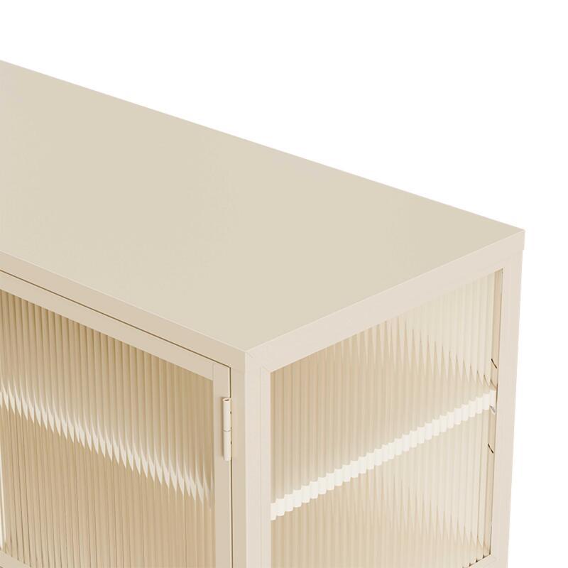 Buffet en métal et verre 3 portes 120 cm