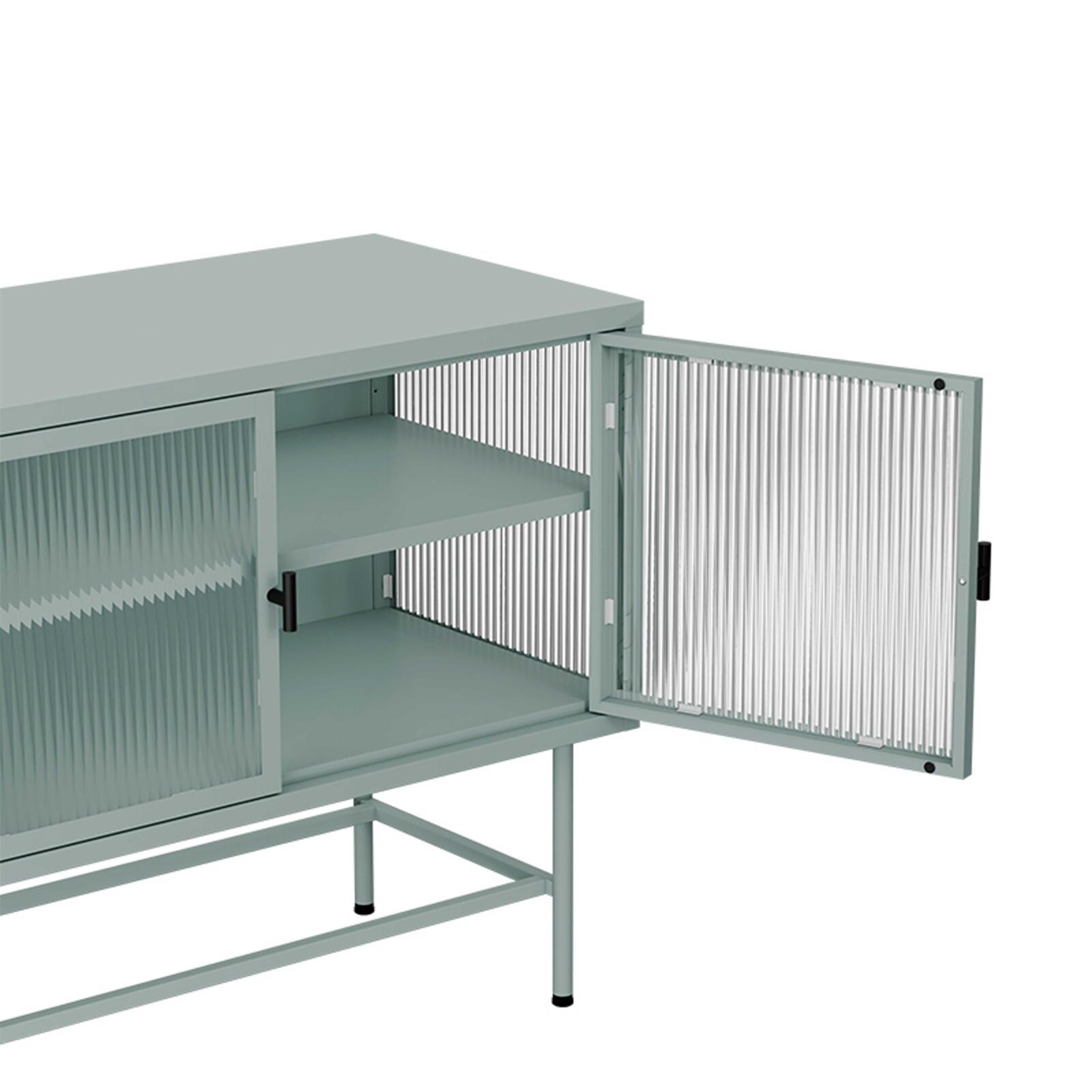 Buffet en métal et verre 3 portes 120 cm 