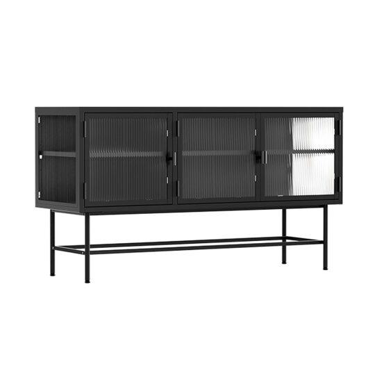 Buffet en métal et verre 3 portes 120 cm | Oviala