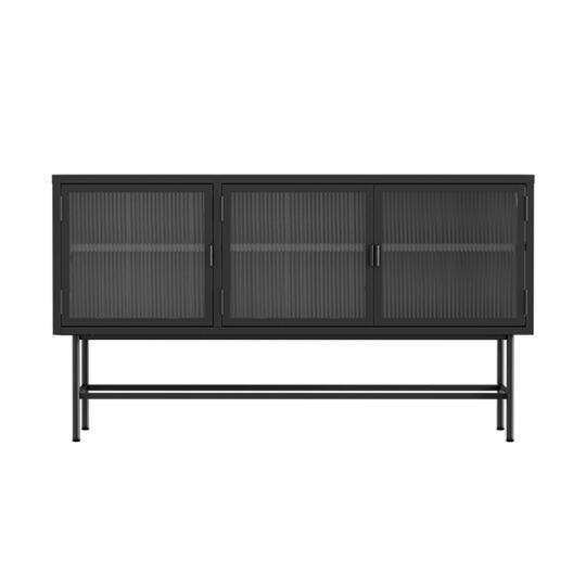 Buffet en métal et verre 3 portes 120 cm | Oviala