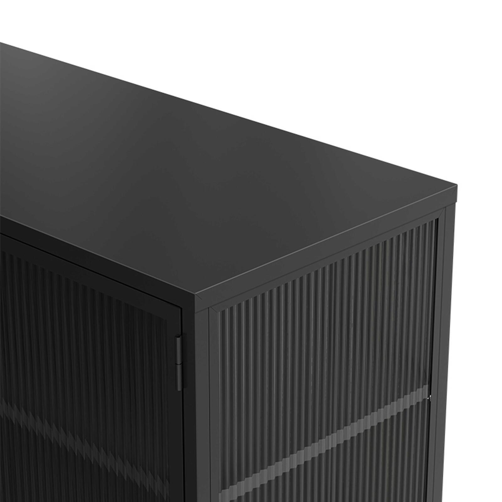 Buffet en métal et verre 3 portes 120 cm 