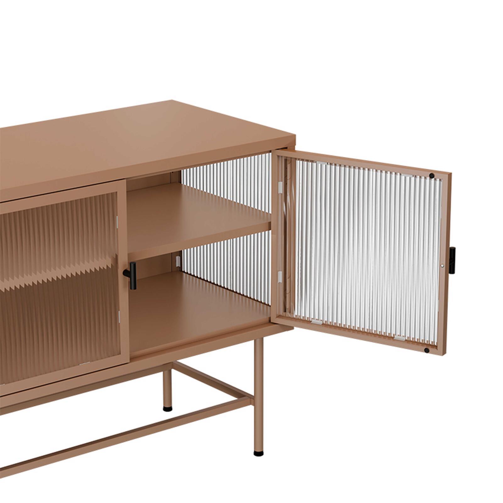 Buffet en métal et verre 3 portes 120 cm 