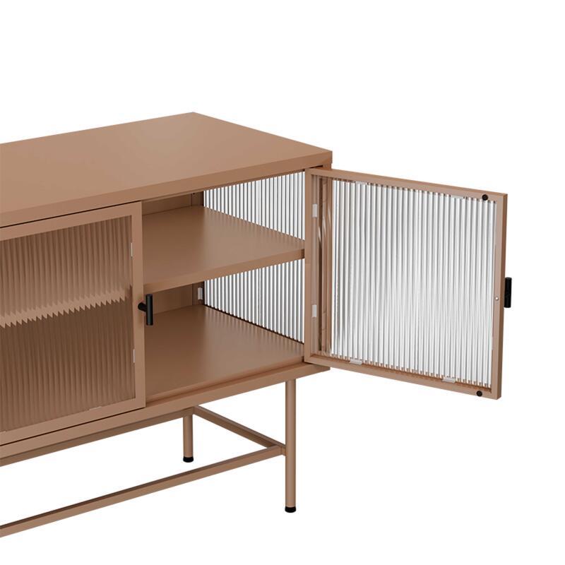 Buffet en métal et verre 3 portes 120 cm 