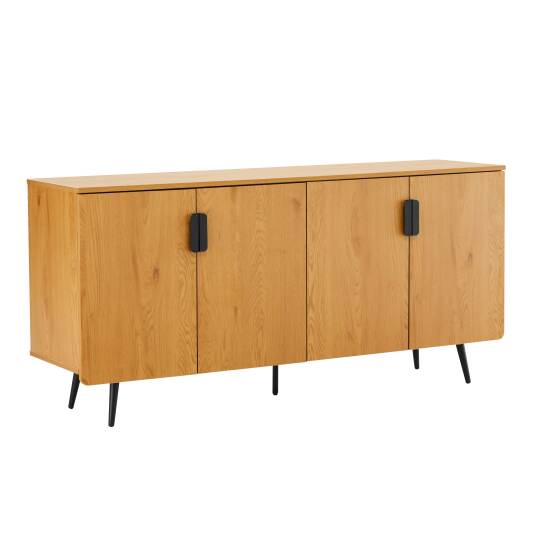 Buffet effet bois 4 portes 160 cm 