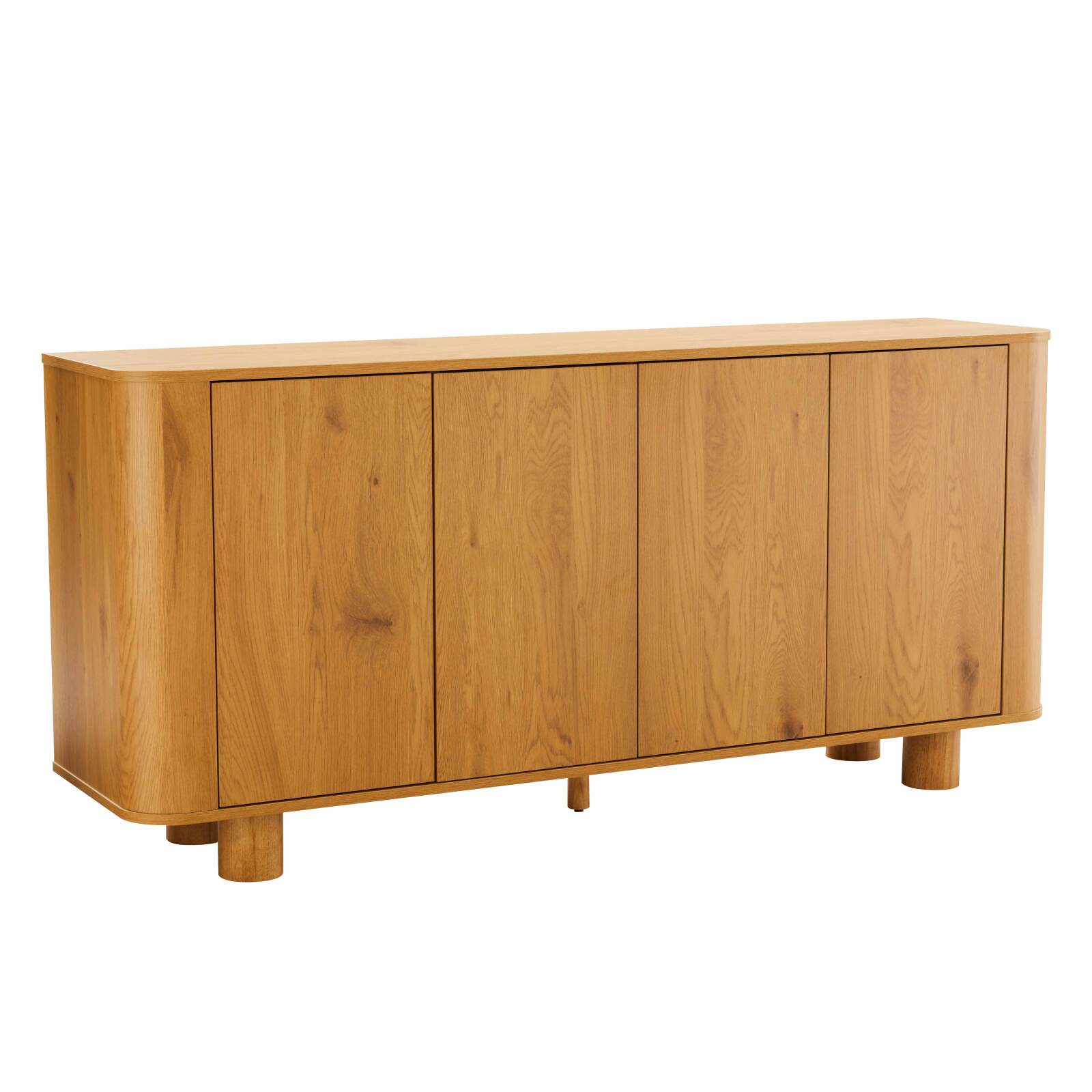 Buffet effet bois 4 portes 160 cm 